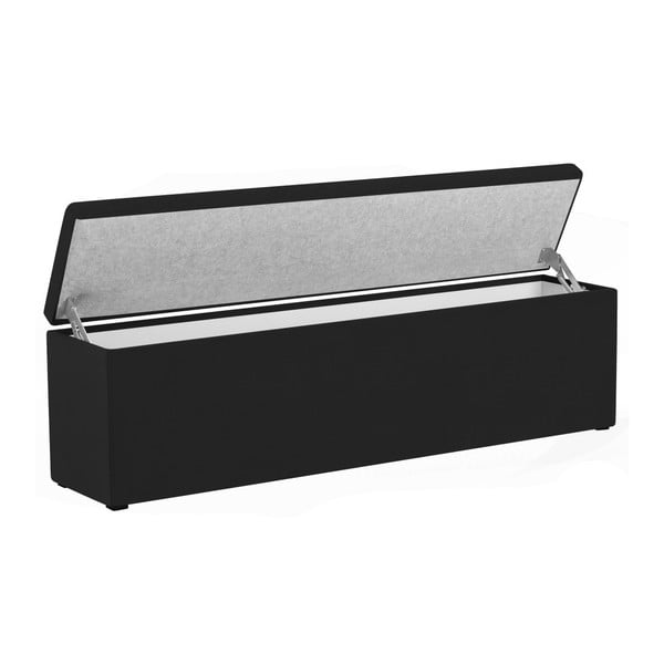 Črna otomanka Mazzini Sofas Ancona, 200 x 46 cm-image-3