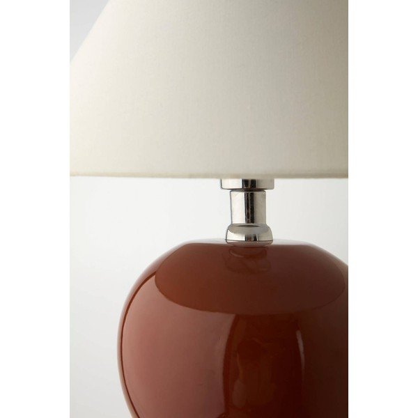 Rjava/kremno bela keramična namizna svetilka (višina 29 cm) Karamell – Jotex-image-4