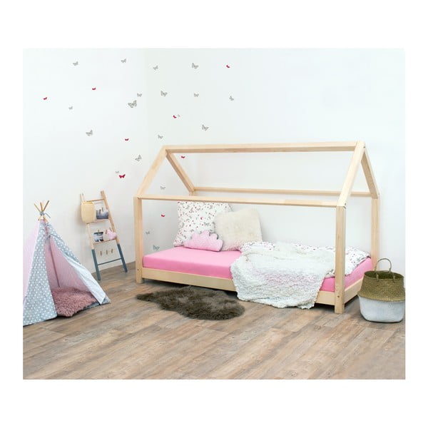 Benlemi Tery naravna otroška postelja brez stranic iz smrekovega lesa, 90 x 190 cm