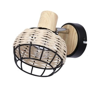 Črna/kremno bela stenska svetilka ø 12 cm Tajga – Candellux Lighting