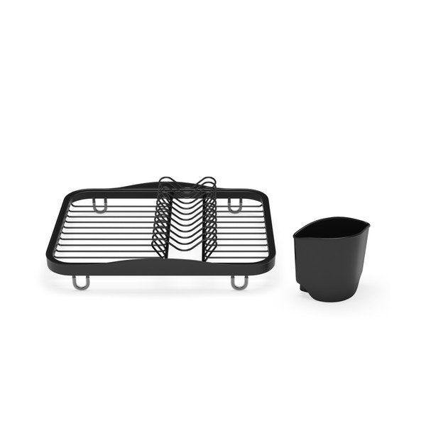 Črn jeklen odcejalnik posode 36x28 cm Sinkin – Umbra-image-4
