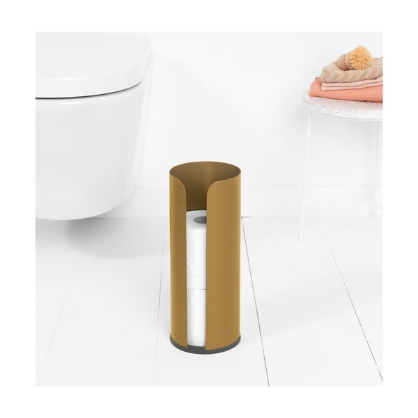 Jekleno stojalo za WC papir v zlati barvi ReNew – Brabantia-image-1