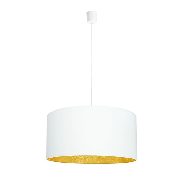 Bela stropna svetilka z zlatimi detajli Sotto Luce Mika, Ø 50 cm