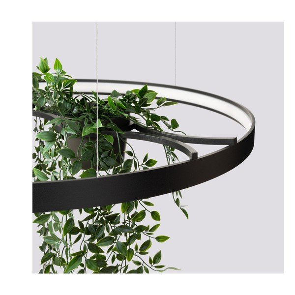 Črna aluminijasta LED viseča svetilka ø 78 cm RIO – Thoro-image-3