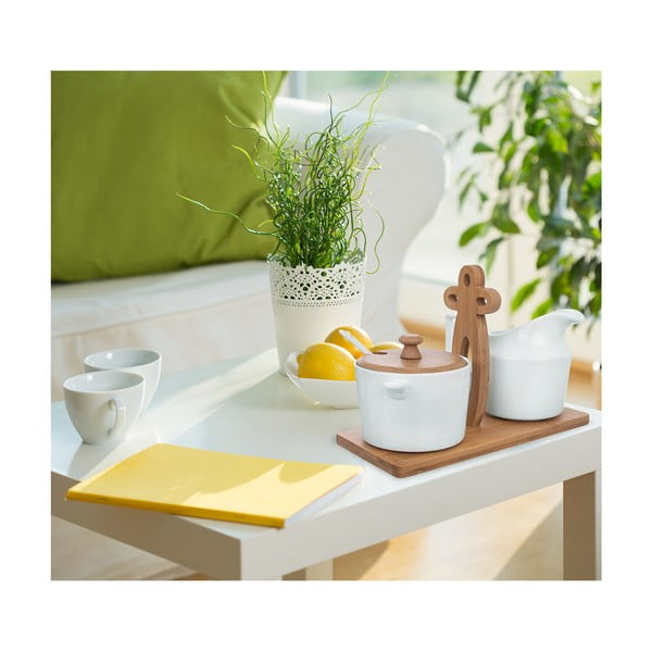 Porcelanska posoda za sladkor in vrč za mleko Whiteline - Orion-image-1