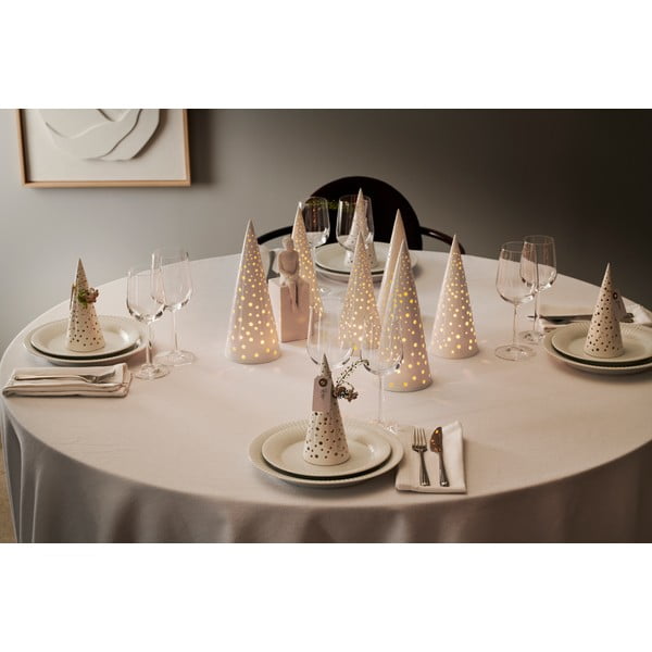 Bel božični svečnik iz kostnega porcelana Kähler Design Nobili, višina 30 cm-image-3