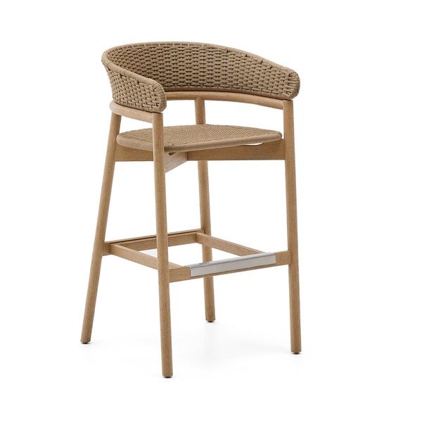 Vrtni barski stol iz masivnega lesa v naravni barvi Arinella – Kave Home