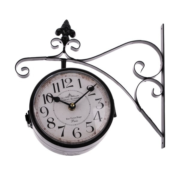Črna obojestranska viseča ura Dakls, dolžina 31 cm