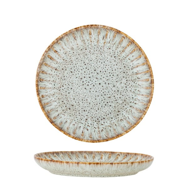 Modro-bež servirni krožnik iz kamenine ø 17 cm Fleur – Bloomingville-image-3