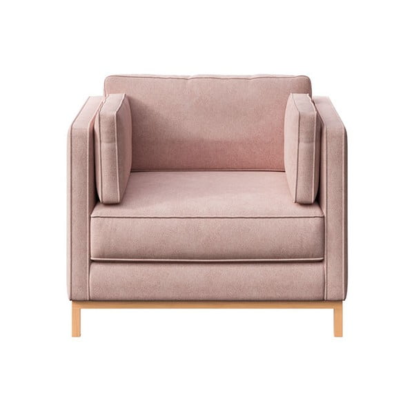 Svetlo rožnat žameten fotelj Celerio – Ame Yens