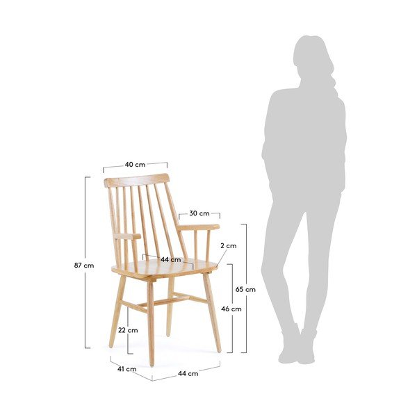 Komplet 2 naravnih jedilnih stolov La Forma Kristie-image-1