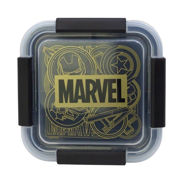 Črna plastična otroška posoda za malico Marvel – STOR