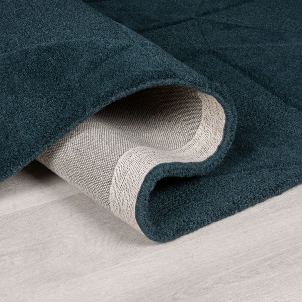 Zelenomodra ročno tkana volnena okrogla preproga ø 160 cm Shard Teal – Flair Rugs-image-2