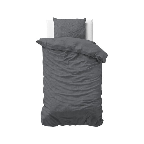 Siva flanelna posteljnina za enojno posteljo Sleeptime Jason, 140 x 220 cm