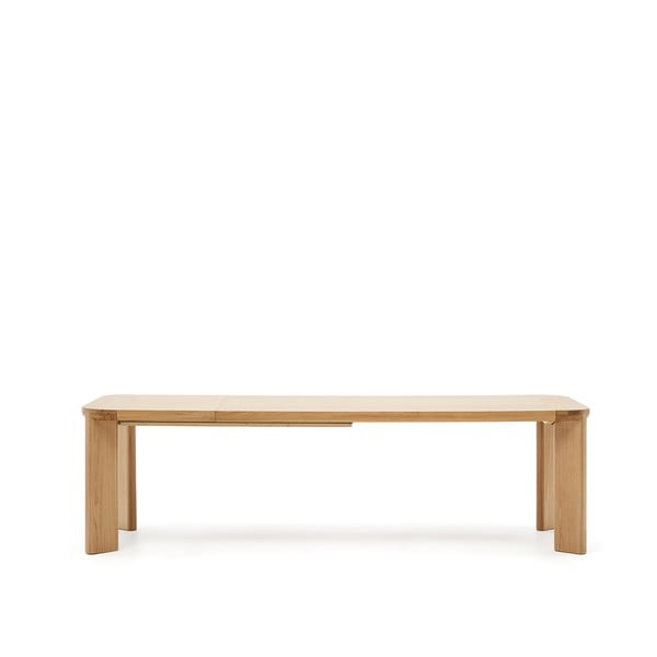 Raztegljiva jedilna miza z mizno ploščo v hrastovem dekorju 100x200 cm Jondal – Kave Home-image-3