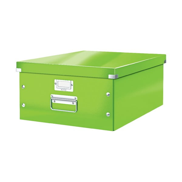 Zelena kartonasta škatla za shranjevanje s pokrovom 37x48x20 cm Click&Store – Leitz