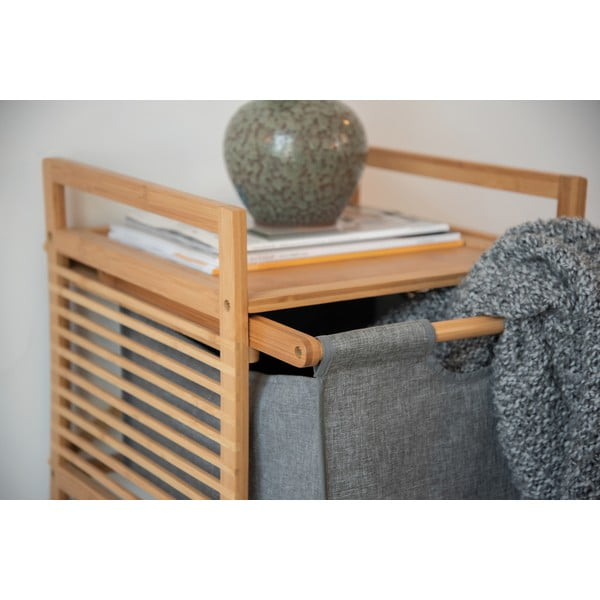 Siva bambusova nizka kopalniška omarica 40x56 cm Bahari – Wenko-image-4