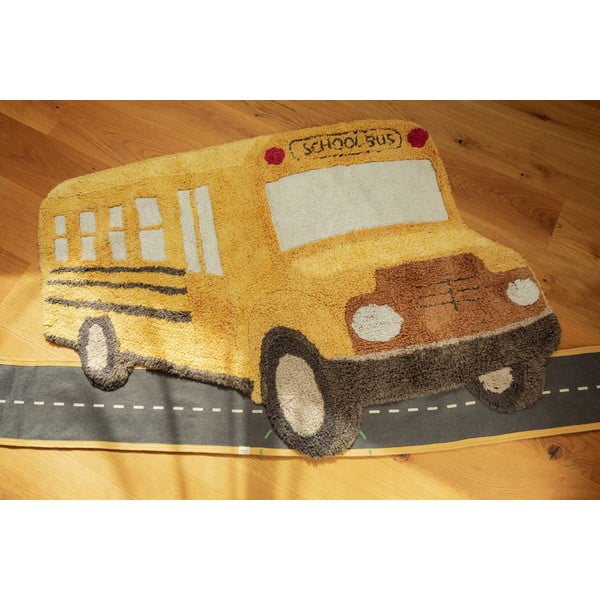 Oker rumena pralna ročno tkana bombažna otroška preproga 90x130 cm School Bus – Lorena Canals-image-4