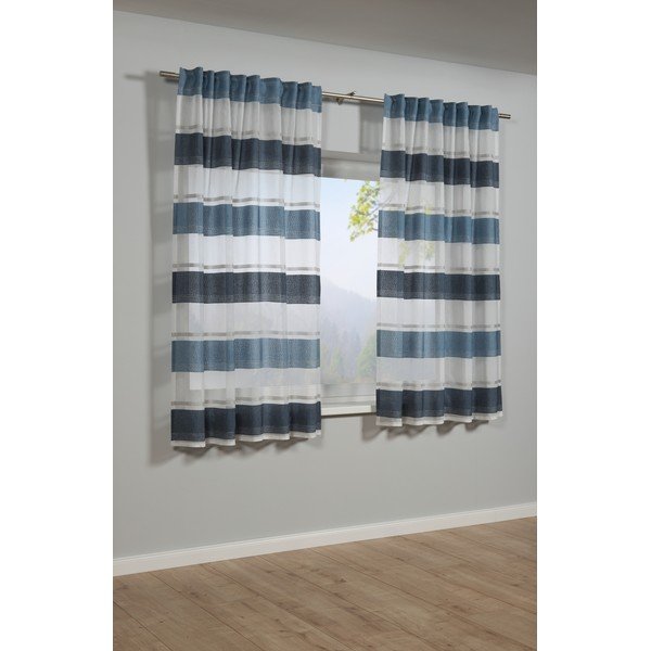 Modra prosojna zavesa 175x140 cm Etamine - Gardinia-image-1