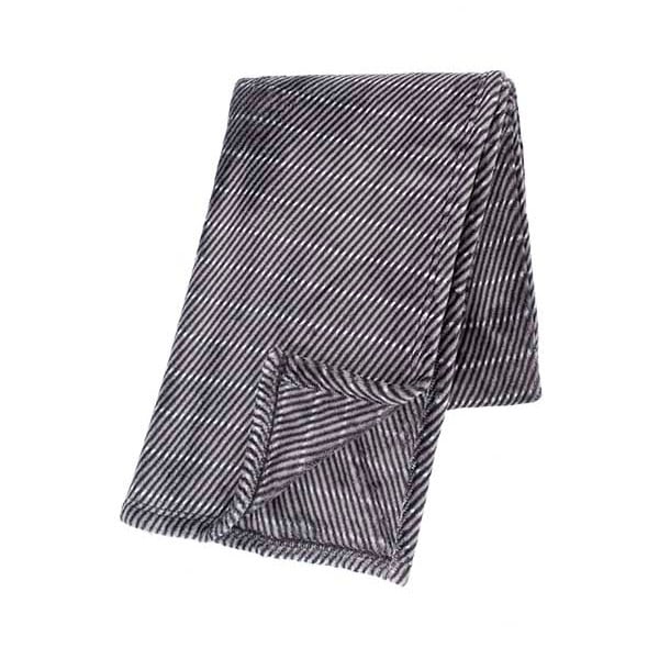 Siva odeja iz mikropliša Tiseco Home Studio Stripes, 130 x 180 cm