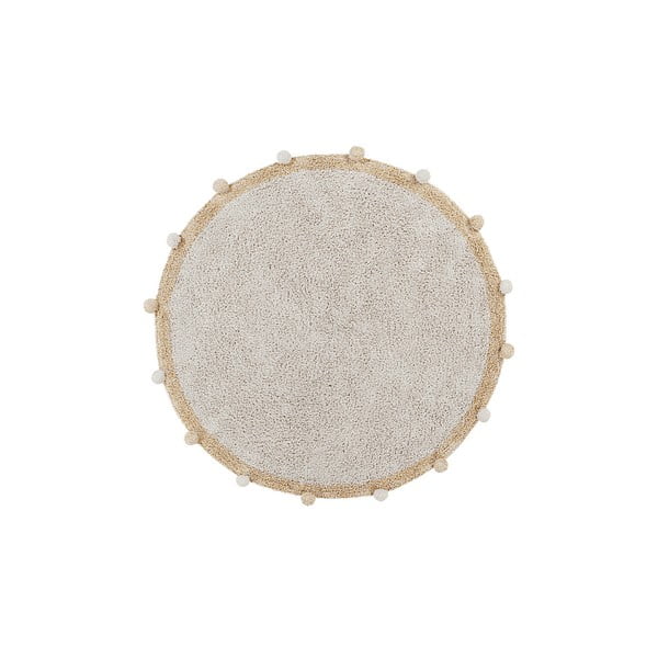 Bež pralna ročno tkana bombažna otroška preproga ø120 cm Bubbly Honey – Lorena Canals