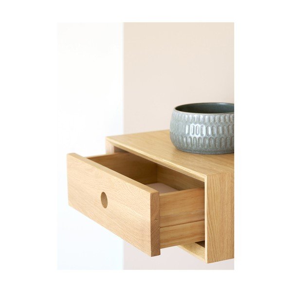 Polica iz masivnega hrasta v svetli naravni barvi 40 cm Luzern – House Nordic-image-2