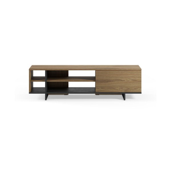 Črna/v naravni barvi TV omarica v hrastovem dekorju 160x44x36 cm Cequoia – Marckeric