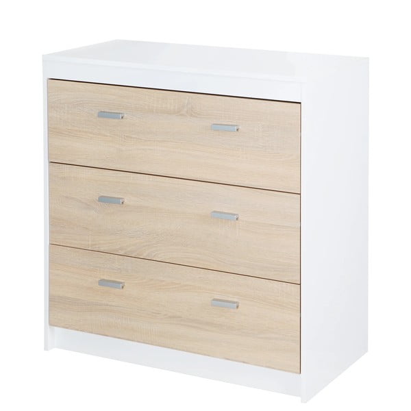 Bela visoka otroška komoda v hrastovem dekorju s previjalnim pultom 89x98 cm Gabriella – Roba-image-2