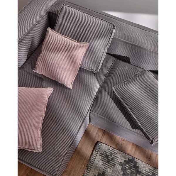 Siv kotni žametni kavč (levi kot) Blok - Kave Home-image-4