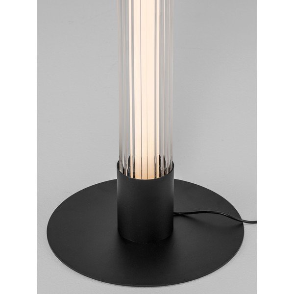 Mat črna aluminijasta LED zatemnitvena stoječa svetilka s steklenim senčilom (višina 130 cm) Glovia – Nova Luce-image-2