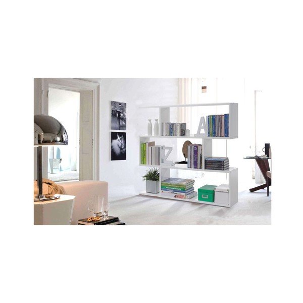 Evergreen House Zig Zag Bela knjižna omara-image-1