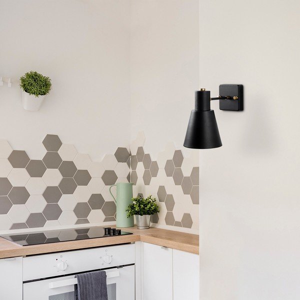 Črna/zlata stenska svetilka ø 14 cm Funnel – Opviq lights-image-2