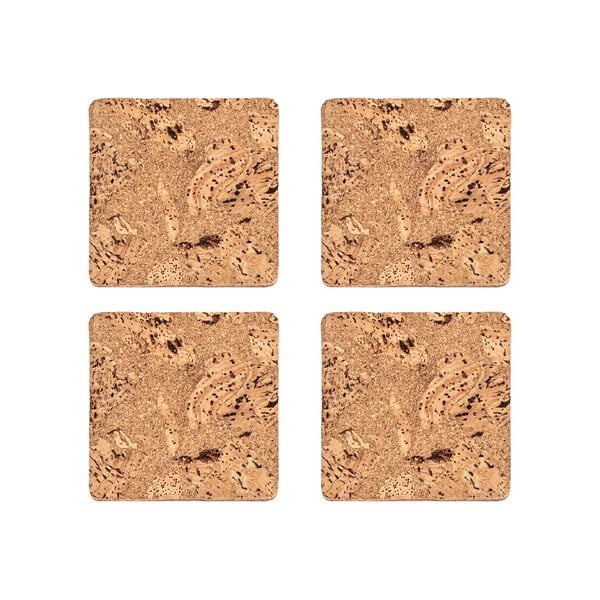Podstavki za kozarce iz plute v naravni barvi v kompletu 4 ks Querco – ZicZac