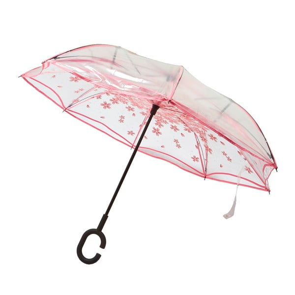 Prozoren dežnik z rožnatimi detajli Spring Blossom, ⌀ 110 cm