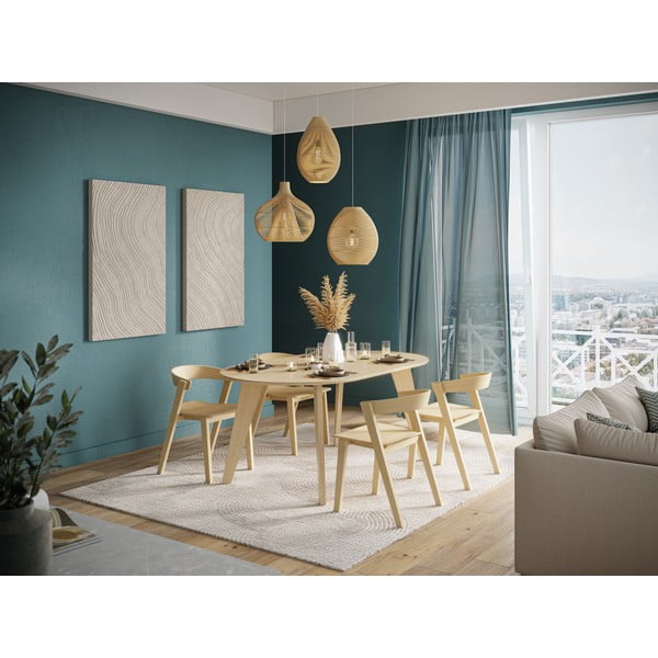 Jedilna miza z mizno ploščo v hrastovem dekorju v naravni barvi 100x180 cm Lago – TemaHome-image-1