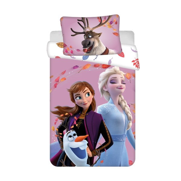 Bombažna otroška posteljnina za otroško posteljico 100x135 cm Frozen "Wind" – Jerry Fabrics