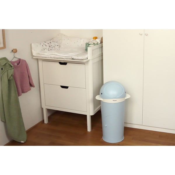 Svetlo moder plastičen koš za plenice 25 l Whale – Kindsgut-image-1