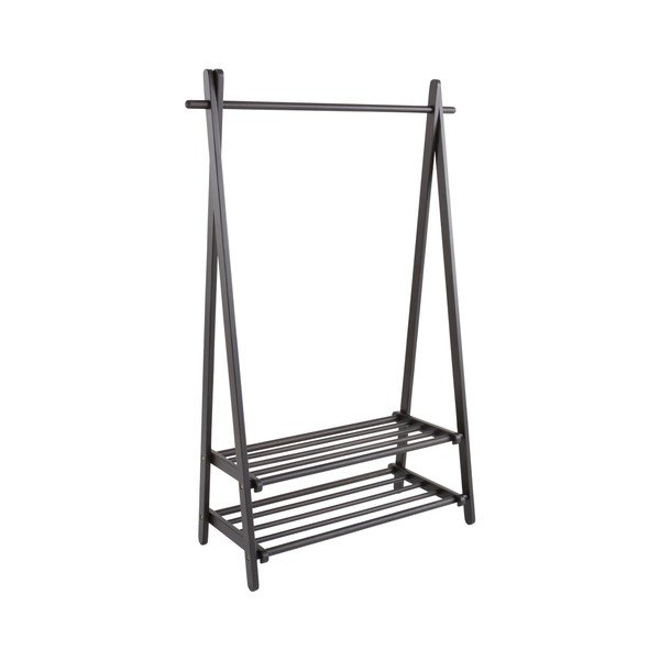 Črno stojalo za oblačila iz masivnega bora 100x150x41 cm Cole – Jotex-image-2