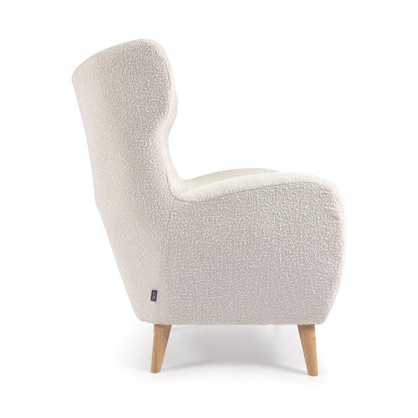 Bel fotelj iz tkanine bouclé Patio – Kave Home-image-3