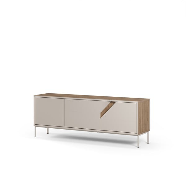 Kremno bela/naravna komoda v hrastovem dekorju 150x55x35 cm Lilou – Marckeric-image-4