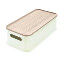 Bela škatla za shranjevanje s pokrovom iz pavlovnije iDesign Eco Handled, 21,3 x 43 cm