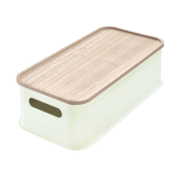 Bela škatla za shranjevanje s pokrovom iz pavlovnije iDesign Eco Handled, 21,3 x 43 cm