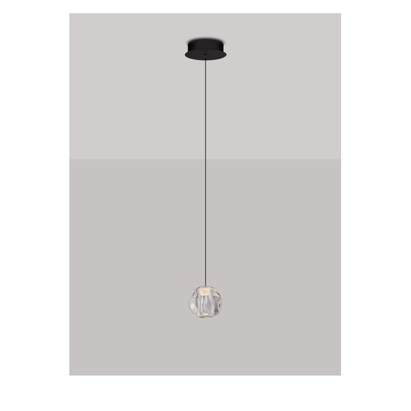 Mat črna kovinska LED zatemnitvena viseča svetilka s senčilom iz akrilnega stekla ø 10 cm Ifos – Nova Luce-image-3