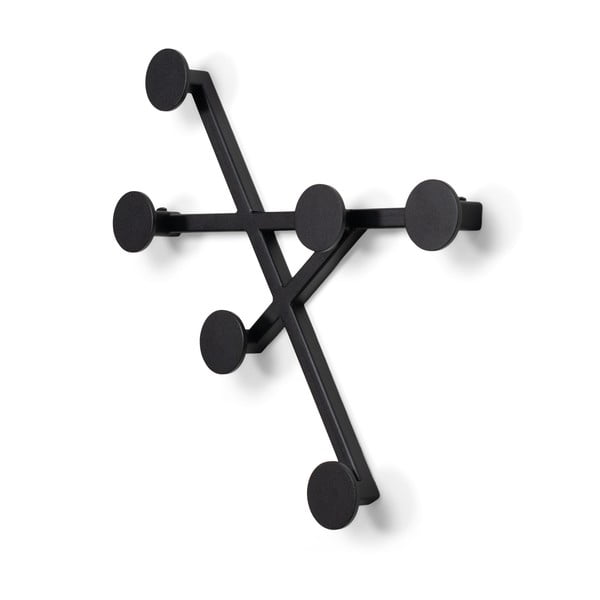 Črn kovinski stenski obešalnik Bottoni – Spinder Design-image-2
