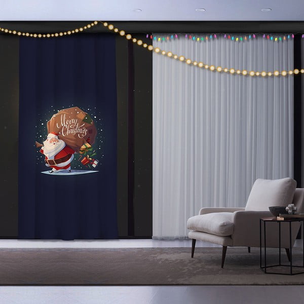 Božična zavesa Santa, 140 x 260 cm