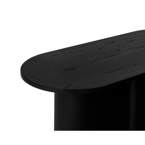 Črna klubska mizica z mizno ploščo v hrastovem dekorju 50x115 cm Looi – noo.ma-image-4