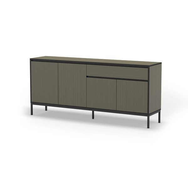 Temno zelena nizka komoda 180x80 cm Lorenza – Marckeric-image-2