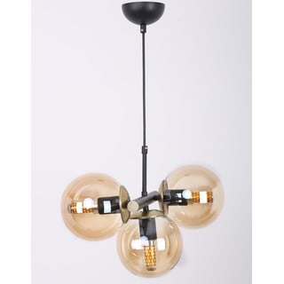 Rumena/črna viseča svetilka s steklenim senčnikom ø 15 cm Cascade – Squid Lighting