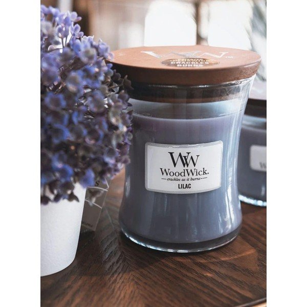 Dišeča sveča WoodWick Lilac, čas gorenja 55 ur-image-1
