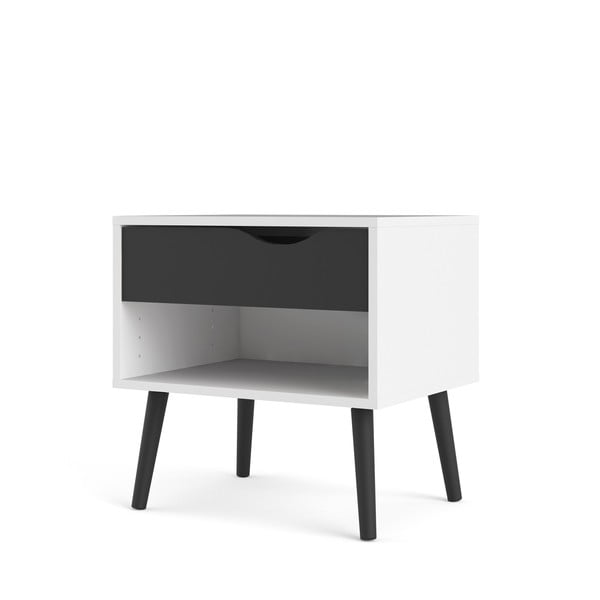 Črno-bela nočna omarica Tvilum Oslo-image-3